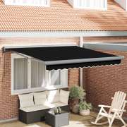vidaXL Automatisk utdragbar markis svart 350x250 cm