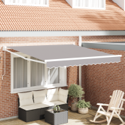 vidaXL Manuell Utdragbar Markis Ljusgrå 350x250 cm
