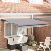 vidaXL Automatisk Utdragbar Markis Ljusgrå 350x250 cm