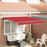 vidaXL Utfällbar markis Röd 350 x 250 cm tyg