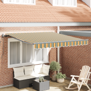 vidaXL Utfällbar markis Grön och gul 350 x 250 cm tyg