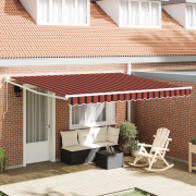 vidaXL Manual Retractable Awning Orange och Brun 400x300 cm