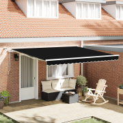 vidaXL Automatisk utdragbar markis med LED Svart 400x350 cm