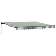 vidaXL Automatiskt utdragbar markis Grön och Vit 400x350 cm
