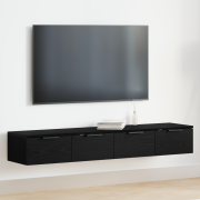 vidaXL Väggskåp 2 st Svart Ek 68x30x20 cm Konstruerat trä