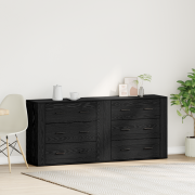 vidaXL Sideboards 2 st Svart ek Konstruerat trä