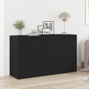 vidaXL Sideboard Svart Konstruerat trä 120 x 36 x 69 cm Förvaring