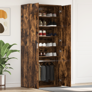 vidaXL Skåp för Skor Rökt Ek 80x39x180 cm Konstruerat Trä