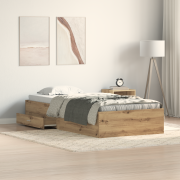 vidaXL Sängram Artisan Ek 90x190 cm Konstruerat trä