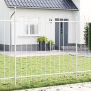 vidaXL Trädgårdsstängsel Vit 3.4 x 1.5 m Pulverlackerad stål