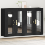 vidaXL Väggmonterade Skåp 2 st Svart Ek 69,5x34x90 cm Konstruerat Trä