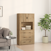 vidaXL Högskåp artisan ek 80x33x150 cm konstruerat trä