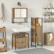 vidaXL 3-delad badrumsinredningsset Artisan-ek konstruerat trä
