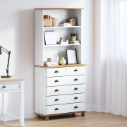 vidaXL Hutch “ASKIM” Vit 91x40x199.5 cm Massivt Trä Pine