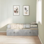 vidaXL Förvaringssängram Betonggrå 90x200 cm
