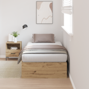 vidaXL Sängram med förvaring artisan ek 90x200 cm