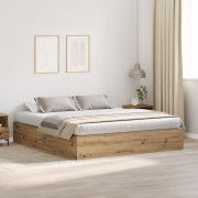 vidaXL Sängram med förvaring artisan ek 180x200 cm