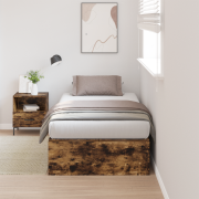 vidaXL Sängram med förvaring rökt ek 90x190 cm