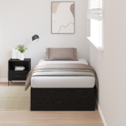 vidaXL Förvaringssängram Svart Ek 75x190 cm Konstruerat Trä