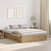 vidaXL Förvaringssängram Artisan Ek 135x190 cm