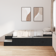 vidaXL Förvaringssängram Svart ek 90x200 cm