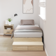 vidaXL Förvaringssängram Sonoma Ek 100x200 cm