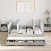 vidaXL Förvaringssängram Betonggrå 140x200 cm