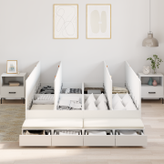 vidaXL Förvaringssängram Vit 150x200 cm