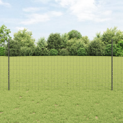 vidaXL Euro Staket med 22 U-poster Grå 1,2x25 m Stål