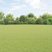 vidaXL Euro Staket med 10 U-Poster Silver 1,5x10 m Stål