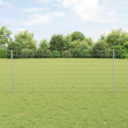 vidaXL Euro Stängsel med 22 U Stöd Silver 1x25 m Stål