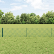 vidaXL Kedjegaller med 10 U-Poster Grön 0.4x10 m Stål