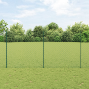 vidaXL Kedjegaller med 10 U-poster Grön 1.6x10 m Stål