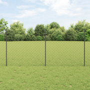 vidaXL Kedjegaller med 20 U-poster Grå 1.2x10 m Stål