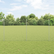 vidaXL Kedjegård med 20 U-poster Silver 1,6x10 m Stål