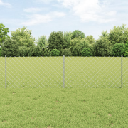vidaXL Kedjegaller med 22 U-stolpar Silver 0.6x25 m Stål