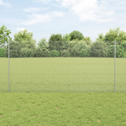 vidaXL Svetsat trådstaket med 10 U-stolpar Silver 1,2x10 m Stål