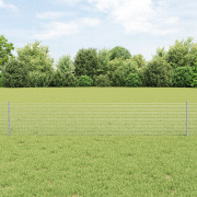 vidaXL Svetsat Trådgallager med 11 U-poster Silver 0.4x25 m Stål