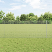vidaXL Svetsat Trådgärde med 22 U-poster Silver 1x25 m Stål