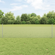 vidaXL Svetsat Trådfence med 22 U-stolpar Silver 0.5x50 m Stål