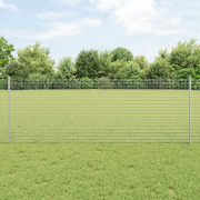 vidaXL Svetsat Trådstängsel med 22 U-stolpar Silver 0.8x50 m Stål