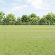 vidaXL Svetsat Tråd Staket med 44 U-Poster Silver 1x50 m Stål