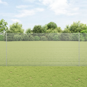 vidaXL svetsat trådstängsel med 44 U-poster Silver 1.4x50 m Stål
