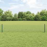 vidaXL Svetsat Trådgaller med 5 U-poster Grön 0.4x10 m Stål