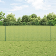 vidaXL Svetsat Trådgärd med 22 U-poster Grön 1x50 m Stål