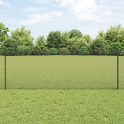 vidaXL Svetsat Trådsgärd med 5 U-poster Grå 0.8x10 m Stål