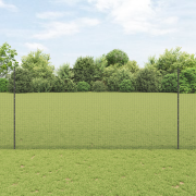 vidaXL Svetsat Trådstaket med 10 U-poster Grå 1.6x10 m Stål
