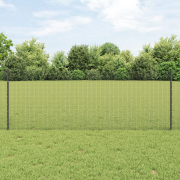 vidaXL svetsat trådstängsel med 11 U-poster Grå 0.8x25 m Stål