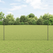 vidaXL Förzinkat Stängsel med 22 U-poster Grå 1,6x25 m Stål