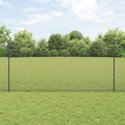 vidaXL svetsat trådzaun med 44 U-poster Grå 1,2x50 m Stål